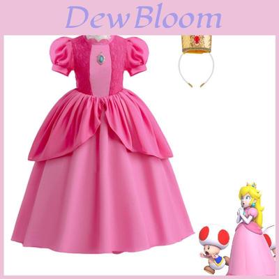 Cosplay Blue Princess Dress For Girls Lace Patchwork And Puffy Long Skirt