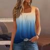 Damen Sommer Casual Plissee Quadratischer Ausschnitt Ärmelloses Tank Top Bedruckte Tops