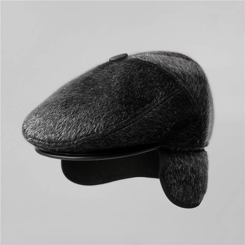 Imitation mink hat male winter autumn winter grandpa forward hat warm old cap