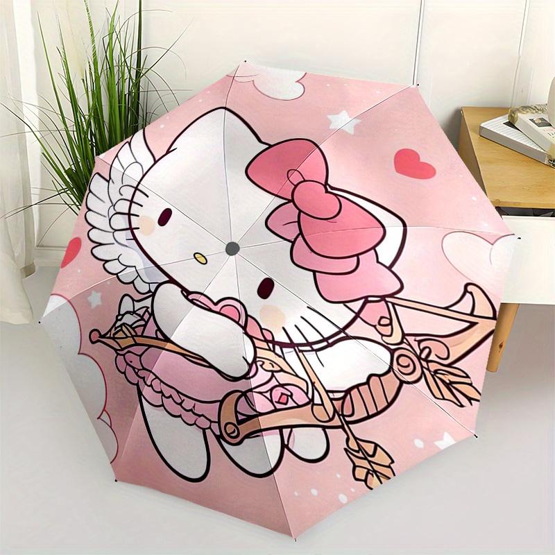

Hello Kitty,Cupid Automatic Folding Umbrella-Simple 8-Rib Design, Bright Cartoon Pattern, Durable Iron Frame, Suitable For Travel, Outdoor,
