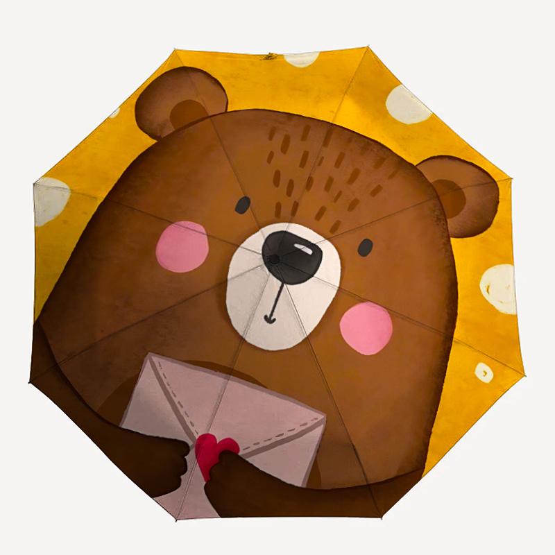 

1pc Bear Letter Umbrella That Opens Closes Automatically Perfect Gift with a Convenient Folding Mechanism 82