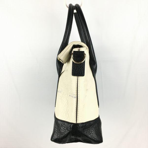 Kate Spade Lederhandtasche Beige × Schwarz Quaste Faltbar(GEBRAUCHT)