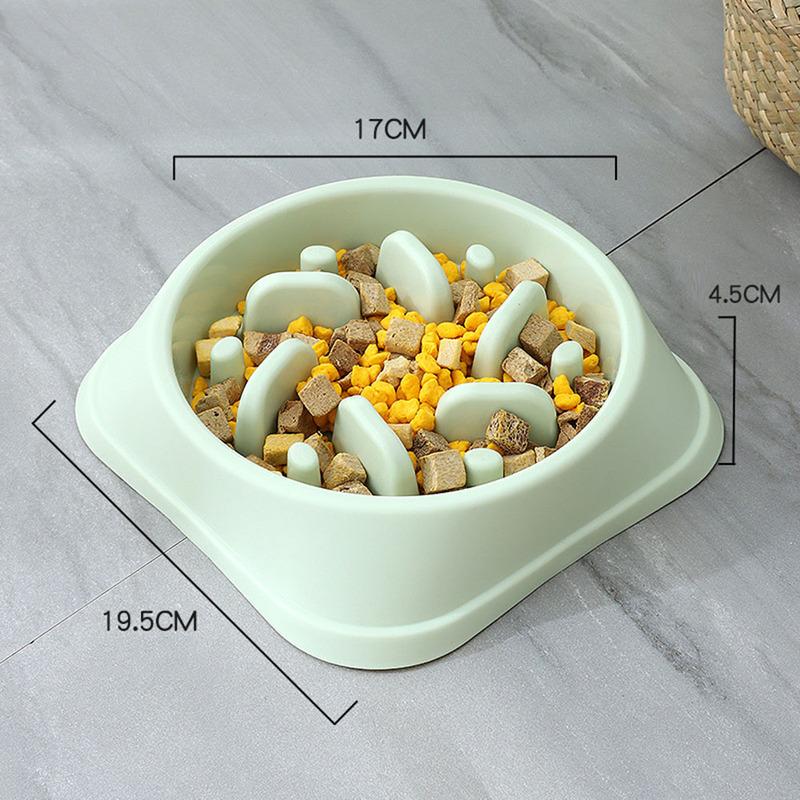 Non-Slip Pet Puppy Slow Feeder Plastic Dog Food Bowls Dog Puzzle Bowl for Healthy Eating Puppy Cat Slow Feeder Bowl Anti-Choking