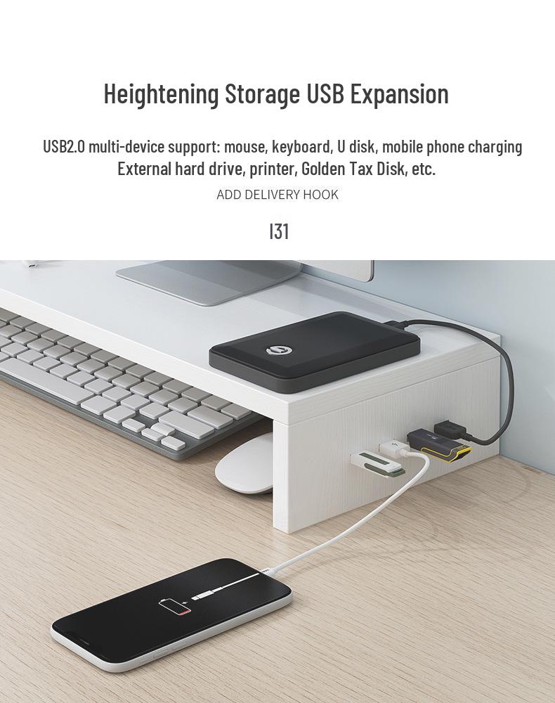 Desktop Monitor Stand and Laptop Riser with Office Storage