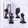 Black Abstract Thinker Figurine Set of 4, Home Art Face Small Statue for Accents Decor Women Bedroom Shelf Bookcase Room Desk, TV Stand, Coffee Table