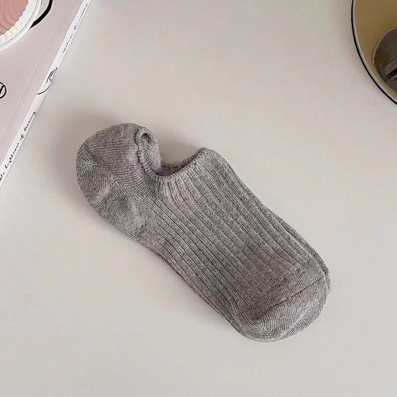 5 Pairs No Show Solid Boat Men Socks,Simple & Breathable Unisex Ankle Socks,Women's Stockings&Black Low Tube Cute Socks