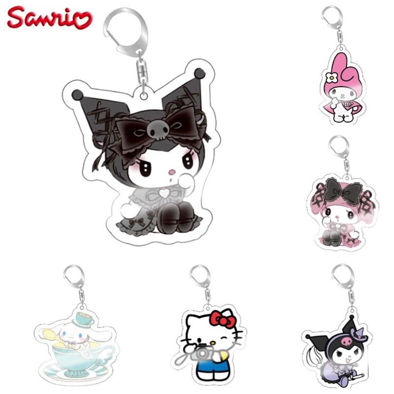 Cute Sanrio Kuromi Toy Keychain Melody Keyring Pendant For Kids Gift Anime