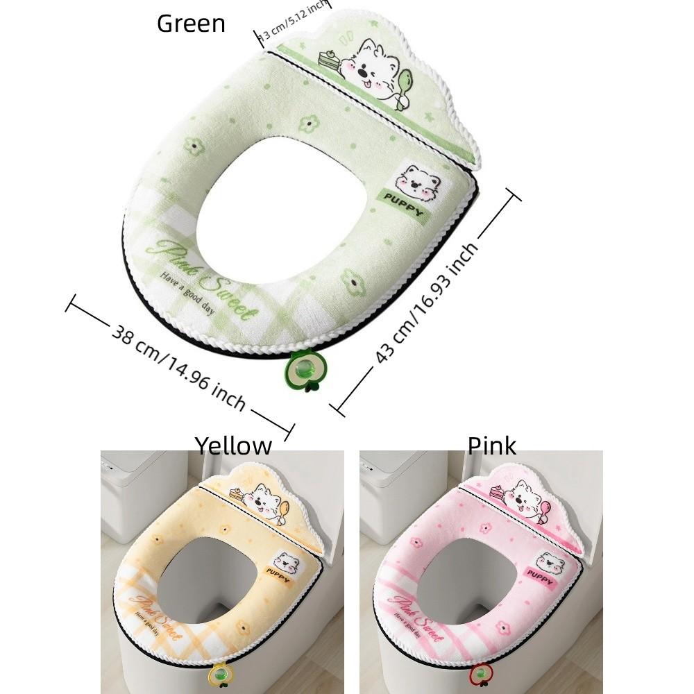 Zippered Plush Toilet Cushion With Backrest Toilet Seat Mat Toilet Seat Pad Winter Use