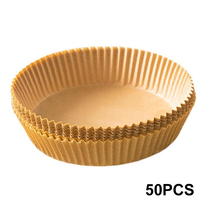 50/100Pcs Air Fryer Disposable Paper Liner Non-Stick Barbecue Plate Round Oven Pan Pad  for Air Fryer Micro-Wave
