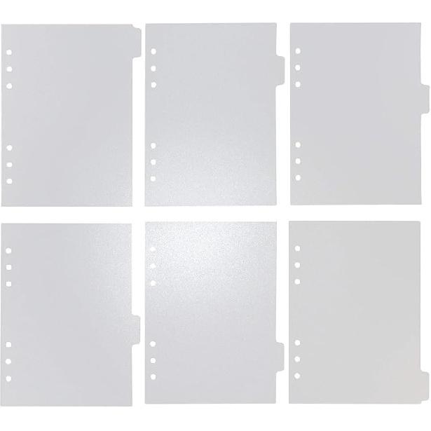 A5 Binder Dividers,12 Tab Transparent Binder Index Dividers, 6 Holes Plastic Clear Binder Dividers with Tabs Loose Leaf Page Tab Dividers (12) 6