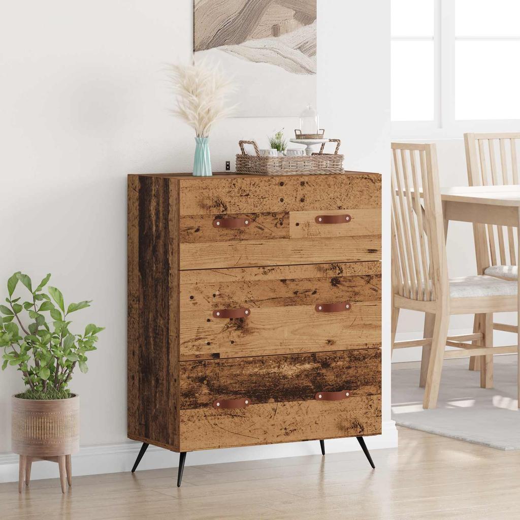 Chest of Drawers with Drawers Reclaimed Wood Look 69.5 x 34 x 90 cm Particleboard