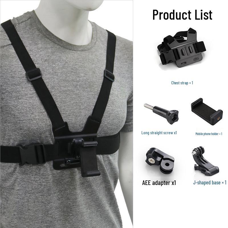 GoPro Chest Strap with Phone Holder for First-Person View, Ideal for Outdoor Cycling and Live Streaming