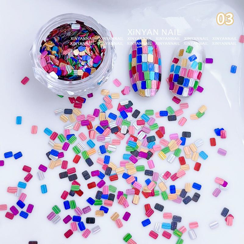 1Jar Colorful Iridescent Laser Nail Glitter Decoration Mixed Colors Sequin Flakes Manicure Accessories Diy Nail Art Design