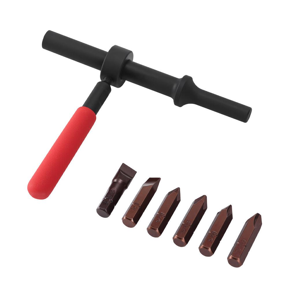 Air Impact Screw Remover Tool with PH#1, #2, #3, #4 and SL 8, SL 10. Bit