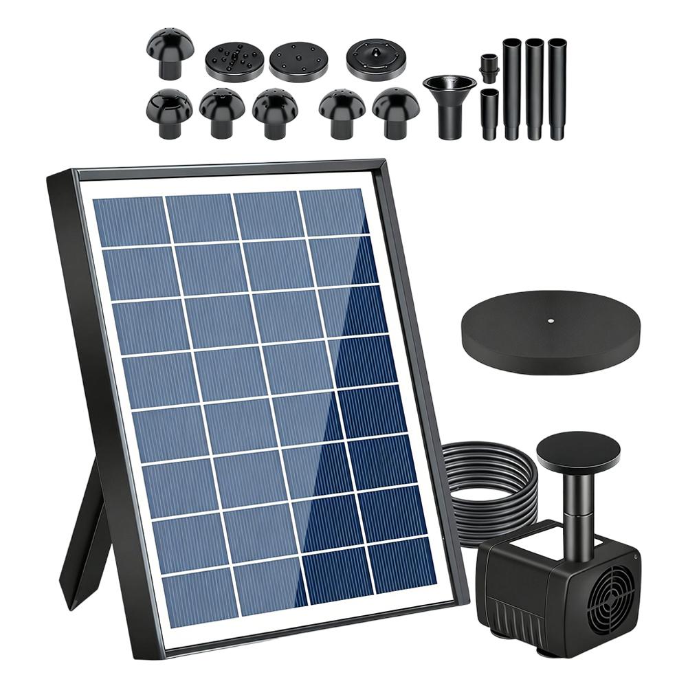 1set Solar-powered Fountain Pump Customizable Water Display 30 To 150cm Spray Height Garden Fountain Pump Solar Panel Parts