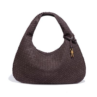 Woven Single-shoulder Women's Bag, Matte Suede Large Capacity Handbag, Fashionable Underarm Bag
