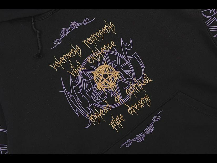 Sweat à capuche ample imprimé sanskrit hip-hop 2022 pour hommes et femmes