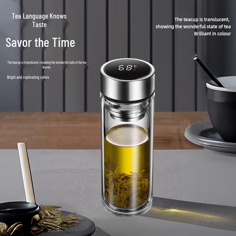 OLOEY Large Capacity Borosilicate Glass Tea Infuser Bottle