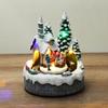 Luminous House Music Snow Christmas Ornaments Traditional for Table Chritsmas Desktop