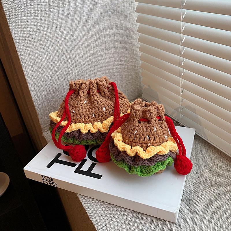 IELGY Children s Bag Wool Handmade Crochet Cute Cartoon Messenger Bag