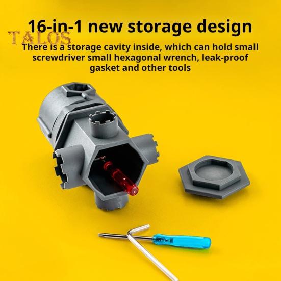 Multifunksjonell kranmuttertrekker Langvarig konstruksjon Enkel å bruke Bærbar 16-i-1 Multifunksjonell verktøysett for muttertrekkere