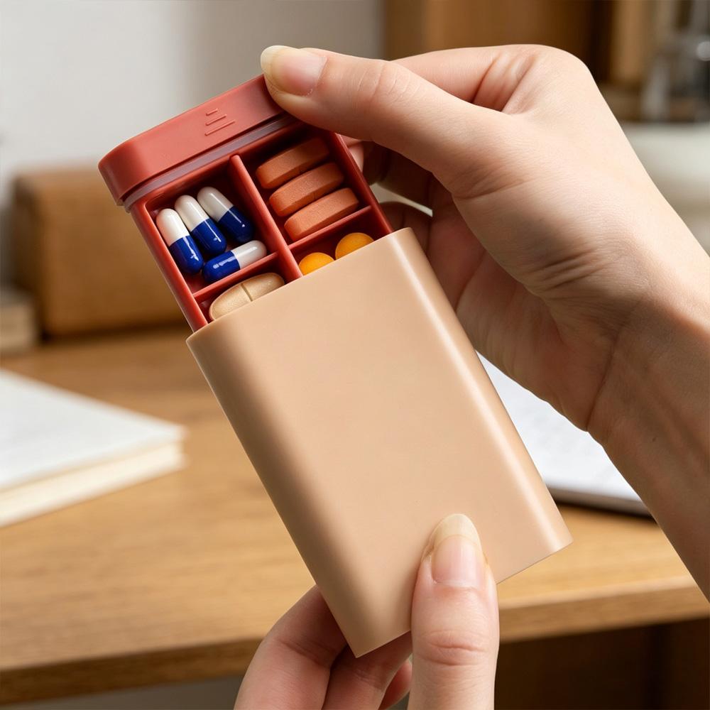 6 Grids Mini Pill Box Portable Travel Pill Case Medicine Organizer for Vitamins Supplements