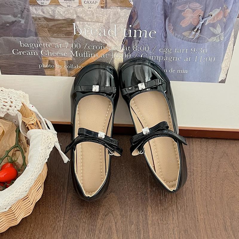 French round head with skirt flat Mary Jane single shoes women's 2025 new summer one-pedal soft-soled beanie shoes