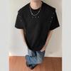 Summer New Men's Clothing Design Rivet Short-sleeved T-shirt Fashion Shoulder Pad Light Luxury Top