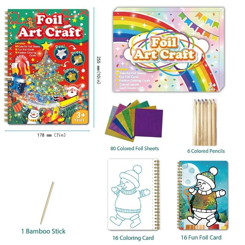 Foil Craft Activity No Mess Art Kit Fun Foil Art for Kids Adults Magnet Foam Paint by Sticker Peel and Press Foul Fun Craft Gifts for Girls  Boys