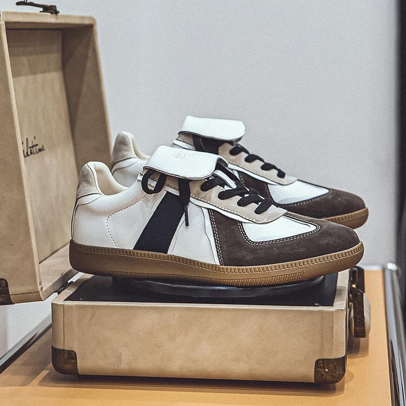 

3175 retro spring new casual flat-bottomed tooling board shoes men s British leather men s shoes 38-leather shoe size