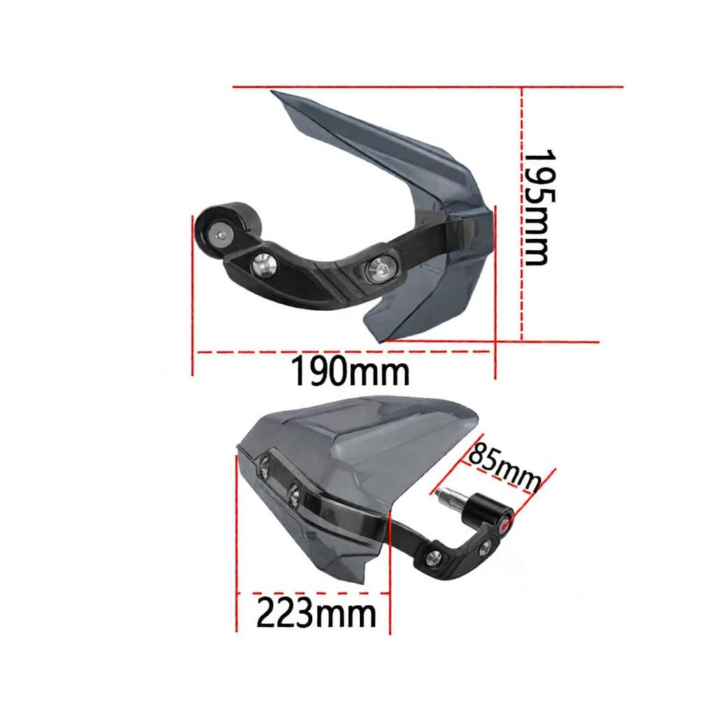 Motorcycle Handguards Clamp-on with Mounting Arms Smoked