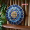 Marke Mandala Metall Wandkunst Rund Blau Gold Floral Blechschild Heimdeko