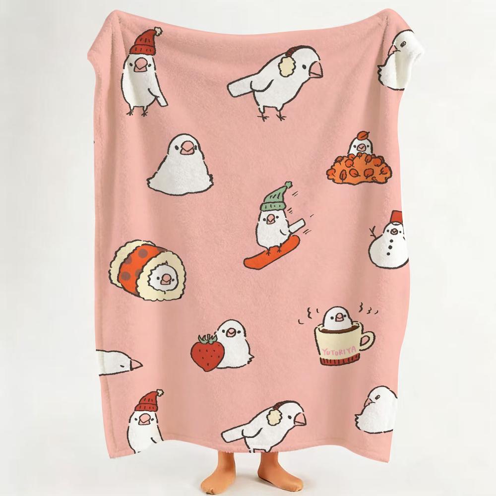 illust Y Yutoriya Throw Flannel Throw Blanket Suitable for Sofa Living Room Bedroom