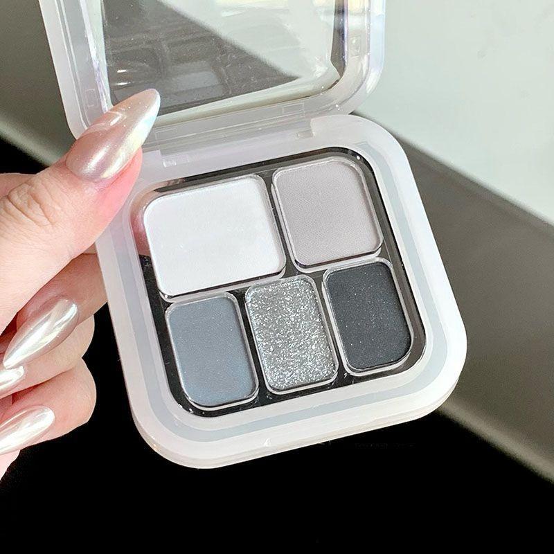 Five-color Eyeshadow Palette Pink Brown Earth Color Cement Smoky Pearlescent Eyeshadow Portable Student Novice Cheap