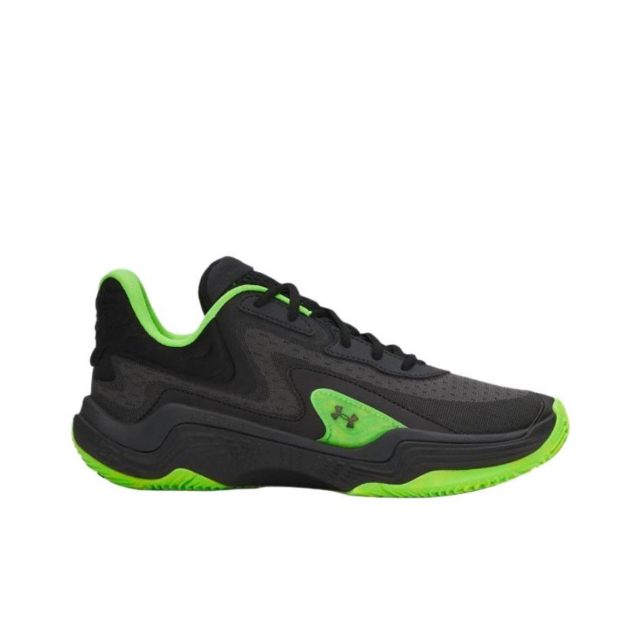 Under Armour Spawn 7 Comfortable Soft Breathable Lightweight Basketball Shoes Unisex Sneakers Black Green 3028461-004