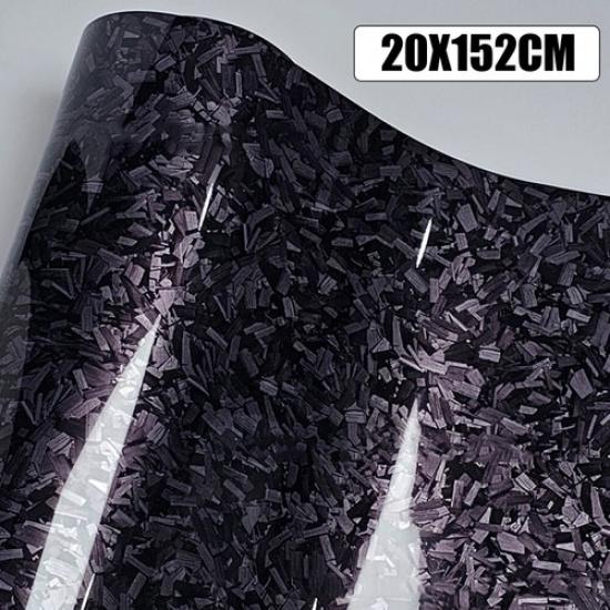 20*152 см Глянцевая текстура кованого карбона Наклейка для обтяжки Водонепроницаемая пленка чёрный