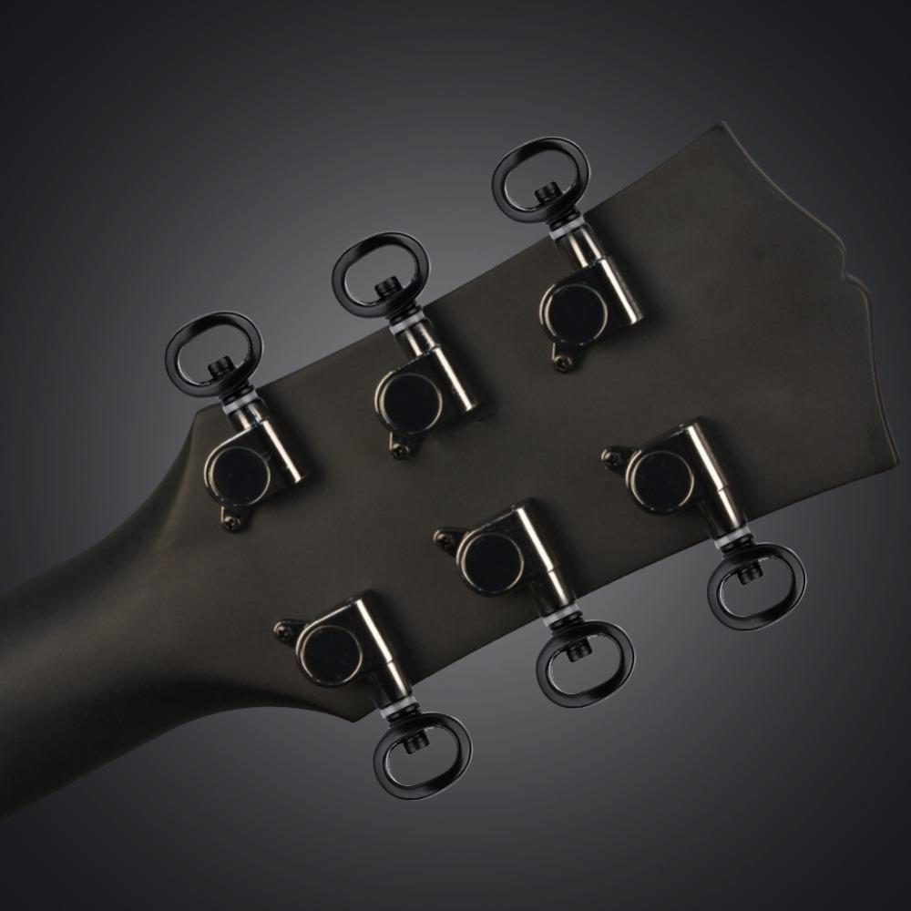 6PCS Black Color Acoustic Guitar Tuners Hollow Handle Design Electric Guitar Tuners For Guitarists