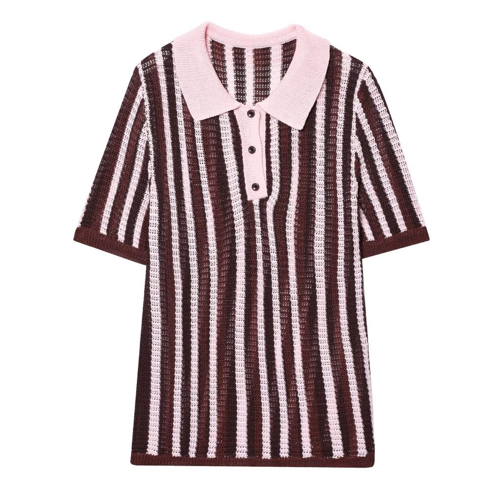 European and American French women's POLO shirt knitted sweater