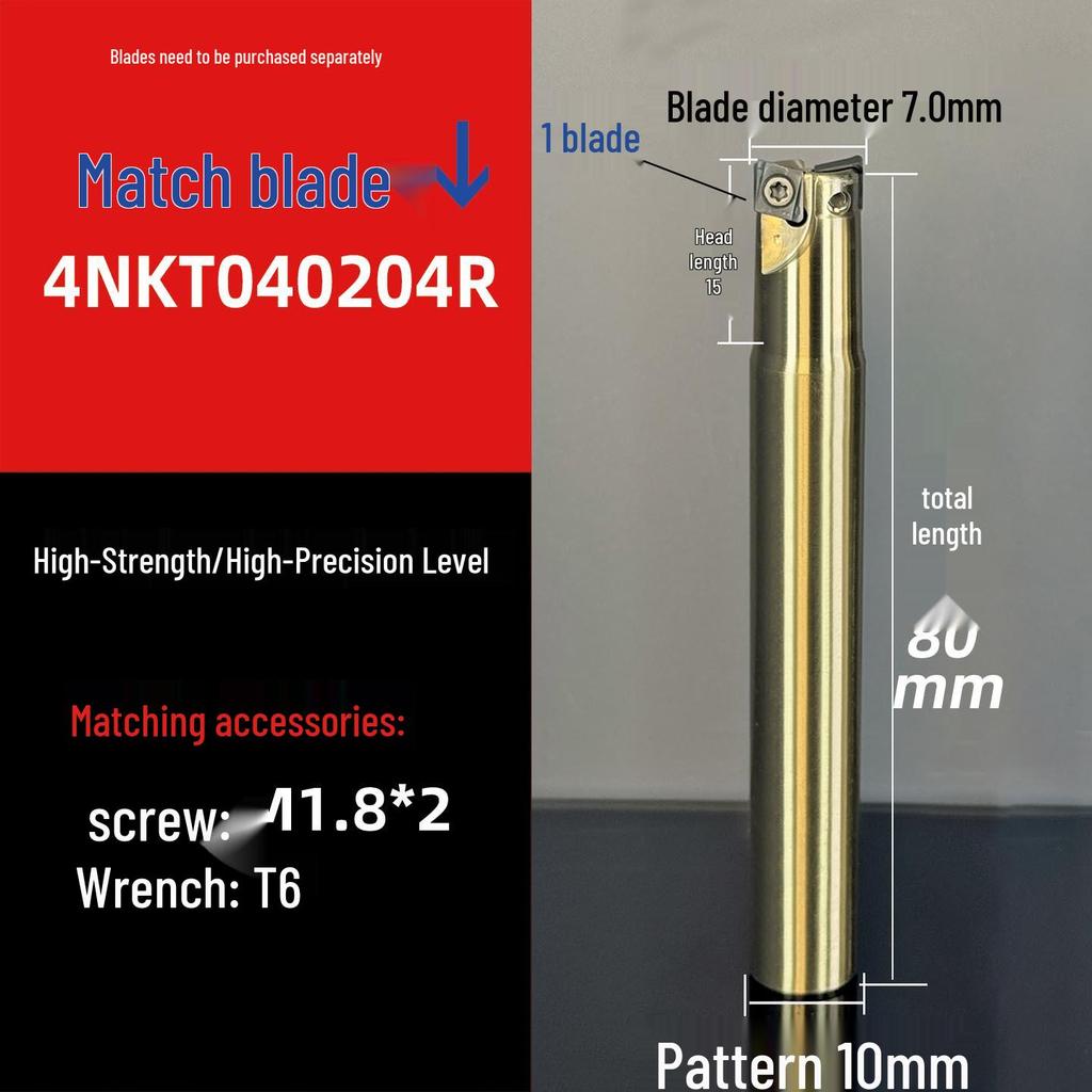 Shock-Resistant Fast Feed Milling Cutter Holder with Double-Sided Exn03R Toshiba lnmu0303 Insert for 4NTE90 Roughing.