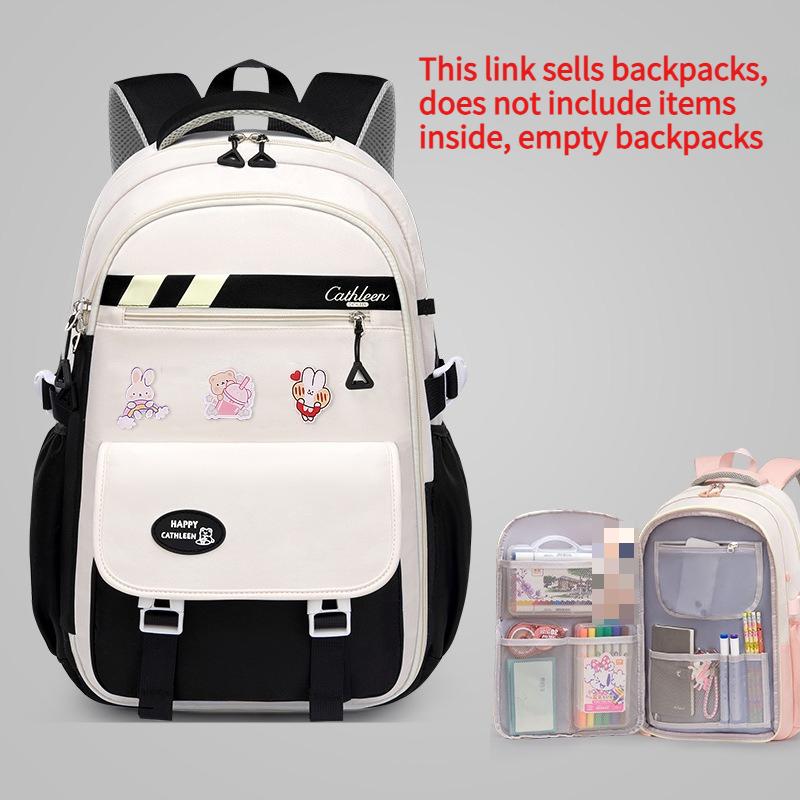 Fashionable and Casual Student School Bags Color Splicing Large Capacity Elementary School Backpack Lightweight Breathable Simple Commuting Bookbag