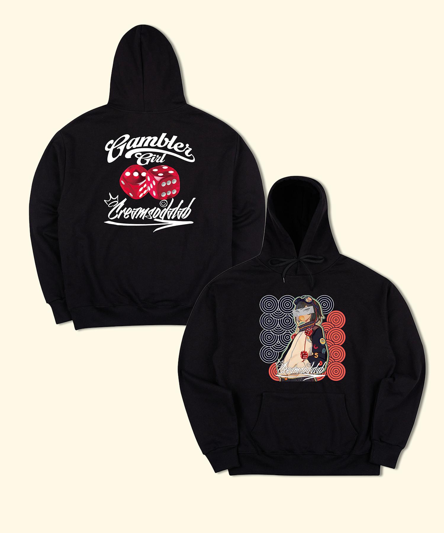Cream Soda Lab Dice Gambler Girl Hoodie Black Set Black/Gambler Girl Hoodie Black M