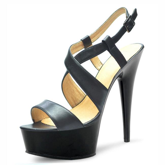 New waterproof table women's shoes hollow sandals thin heels hate sky high 15cm high heels