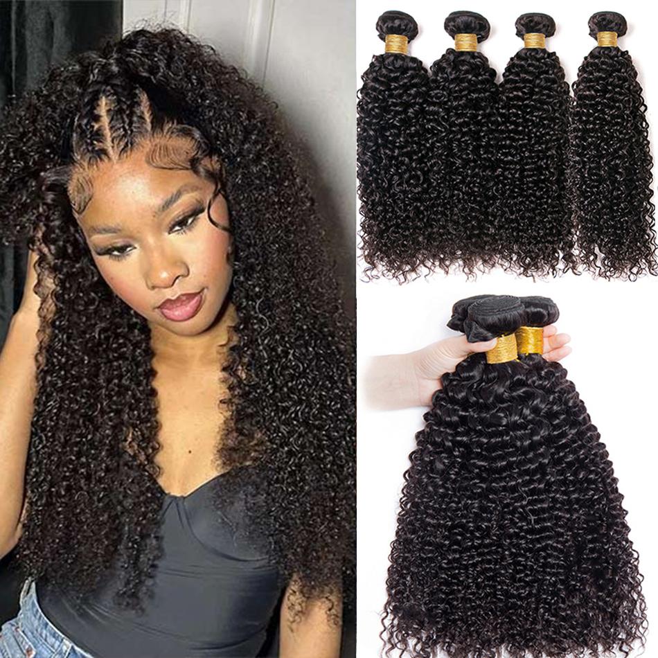 Indian Kinky Curly Human Hair 1 3 4 Bundles Deal Raw Hair Tissage Human Hair On Sale Deep Curly Natural Hair Extensions