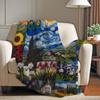 Fashion Print Van Gogh Blanket For Sofa Office Bed Plane Travel Sleep Read Relax Camping Soft And Warm