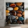 Luxury Pebble Print Waterproof Shower Curtain for Bathroom Decor Modern Design Bath Tarpaulin with Rings (Multicolor)
