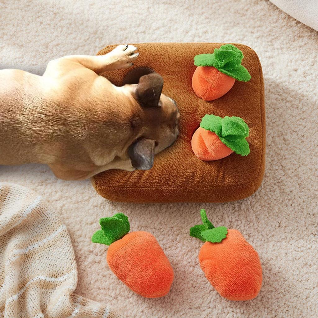 Dog Snuffle Mat Soft Puppy Carrot Snuffle Toy Puppy Puzzle Pad For Pet Parents Animal Lovers Busy Professionals Trainers