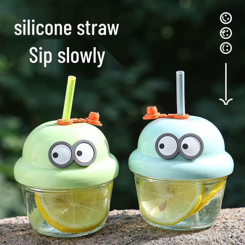 CAOX Mini Double-Walled Glass Cup with Straw