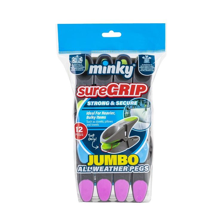 Minky Sure Grip Jumbo Pegs 12pk