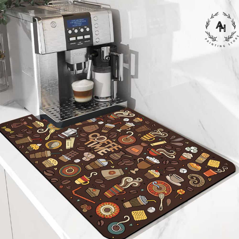 Kitchen Mat Diatom Mud Drain Mat Dish Dry Absorbent Coffee Drain Pad Home Decoration Accessories Small Rugs for Bedroom