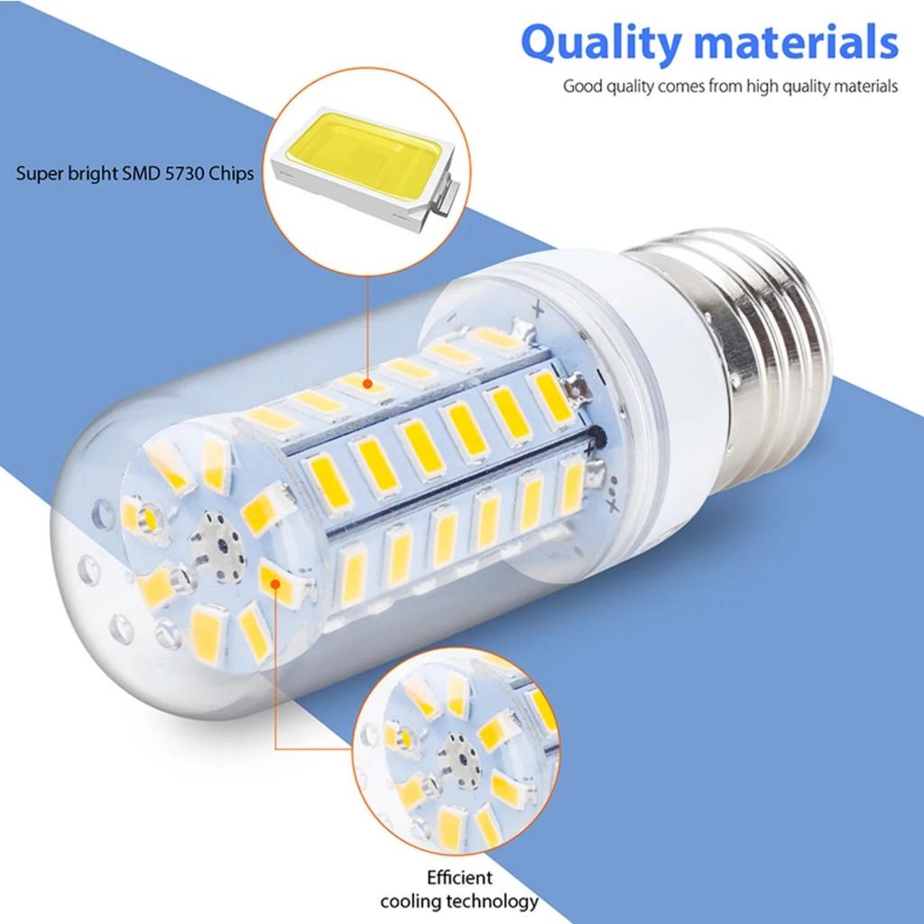 HOMZY 7-15W E27 LED Lamp E14 LED SMD5730 220V Corn Light Bulbs 24 36 56 72 LEDs Lamparas LED Chandelie for Home Decor Ampoule Led Light